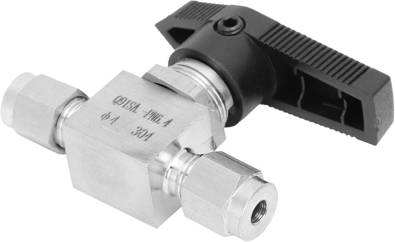 Shower Head Shut Off Valve, 304 Stainless Steel Valve High Pressure Needle Control Square Straight Needle Valve Needle Control Water Valve for Water Gas Liquid SS ‑ 44S6 (Ф4) - Image 3
