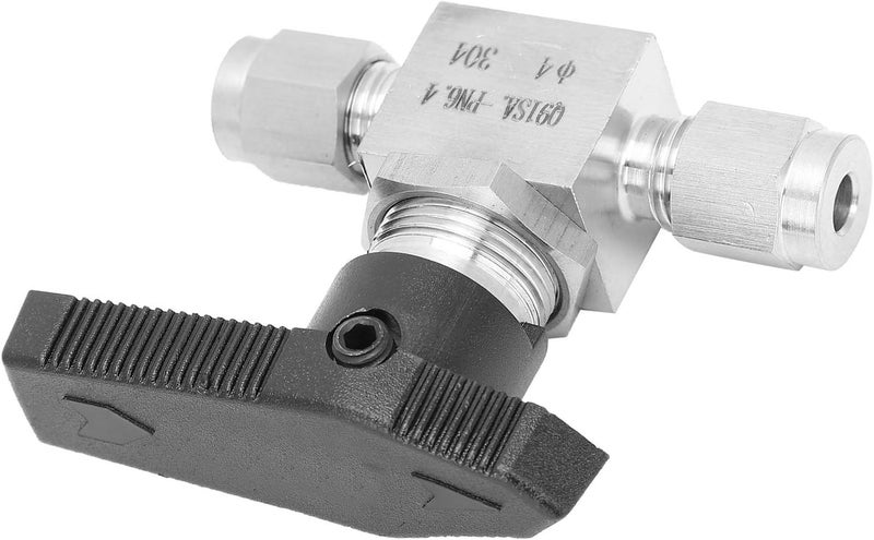Shower Head Shut Off Valve, 304 Stainless Steel Valve High Pressure Needle Control Square Straight Needle Valve Needle Control Water Valve for Water Gas Liquid SS ‑ 44S6 (Ф4) - Image 5