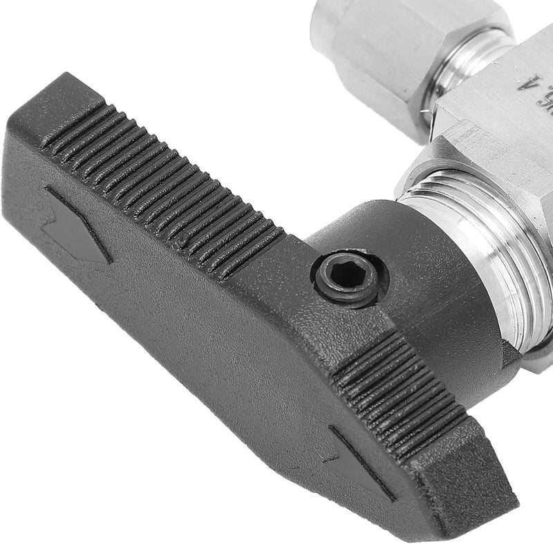 Shower Head Shut Off Valve, 304 Stainless Steel Valve High Pressure Needle Control Square Straight Needle Valve Needle Control Water Valve for Water Gas Liquid SS ‑ 44S6 (Ф4) - Image 2
