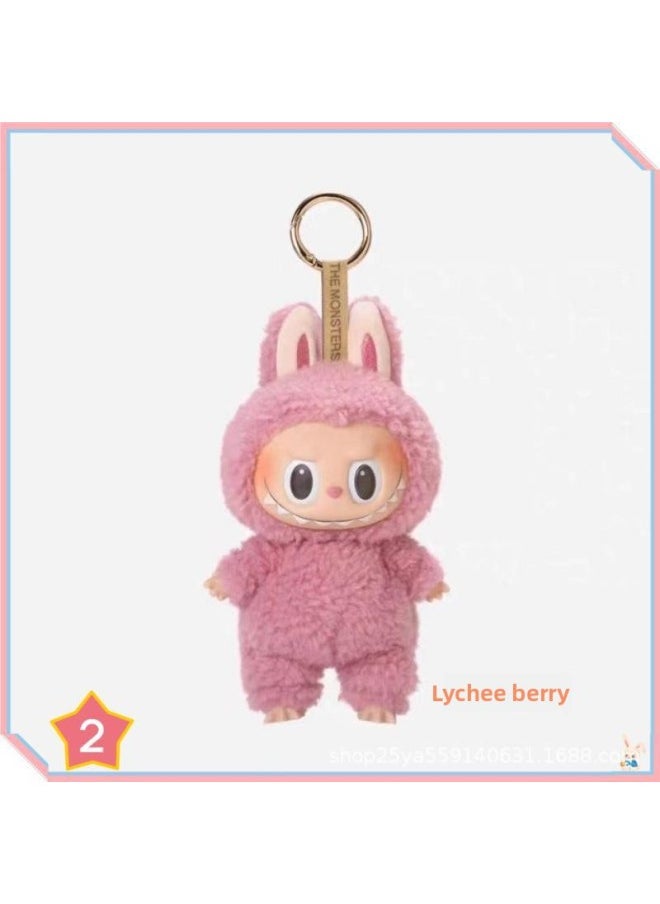 Labubu Macaron Vinyl Face Plush Toy Collectible Figure Hanging Ornament Youth Animal Cartoon Stuffed Doll Fibre Cotton Filling-Color:Pink  - Image 1