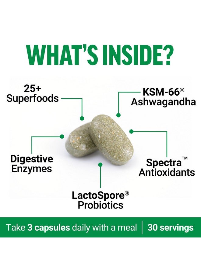 فوريس فاكتور أقراص فورس فاكتور سمارتر جرينز، مكمل غذائي يحتوي على أكثر من 25 نوعًا من الأطعمة الخارقة ومضادات الأكسدة لتحسين الهضم وتقليل التوتر وتقوية المناعة ودعم عملية التمثيل الغذائي، 90 قرصًا - Image 3