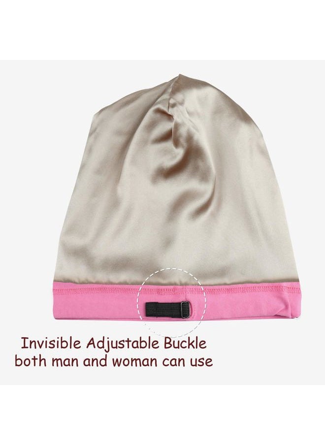Winitas - Slap Cap for Women 100 Silk Satin Night Hair Sleeping Adjustable Cotton Peach - Image 1