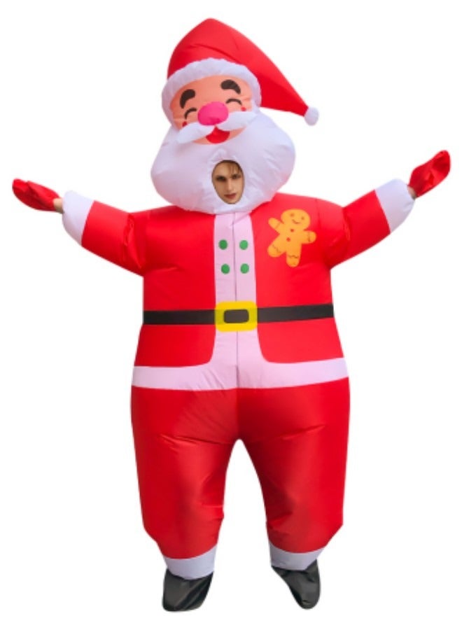 GGEROU بدلة رجل الثلج القابلة للنفخ، بدلة عيد الميلاد القابلة للنفخ، بدلة مهرجان عيد الميلاد للبالغين 150-190 سم - Image 1