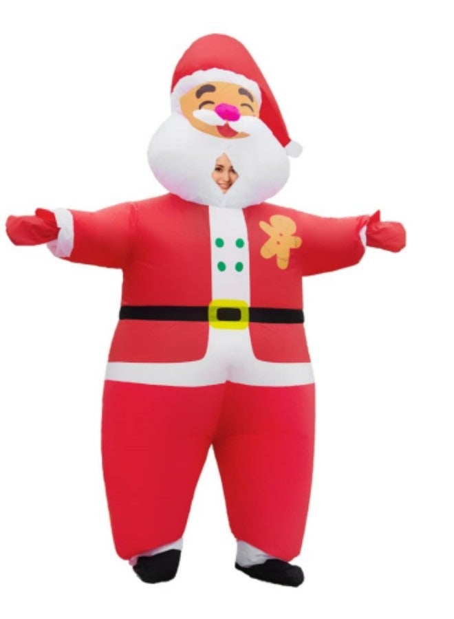 GGEROU بدلة رجل الثلج القابلة للنفخ، بدلة عيد الميلاد القابلة للنفخ، بدلة مهرجان عيد الميلاد للبالغين 150-190 سم - Image 2