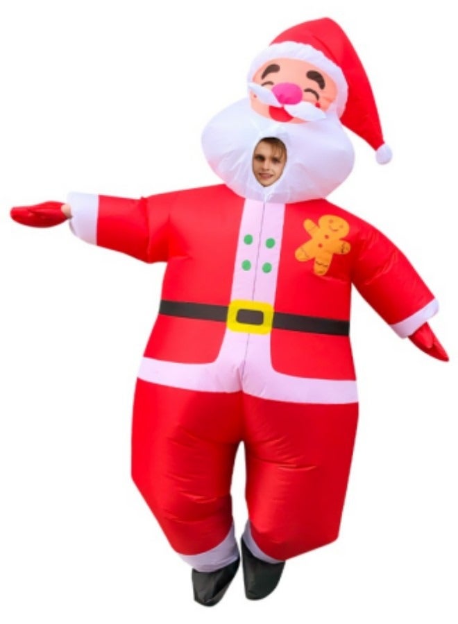 GGEROU بدلة رجل الثلج القابلة للنفخ، بدلة عيد الميلاد القابلة للنفخ، بدلة مهرجان عيد الميلاد للبالغين 150-190 سم - Image 3