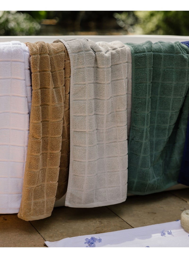 More cottons Grid Jacquard Towel 600 GSM(50x100CM)Coffee  - Image 3
