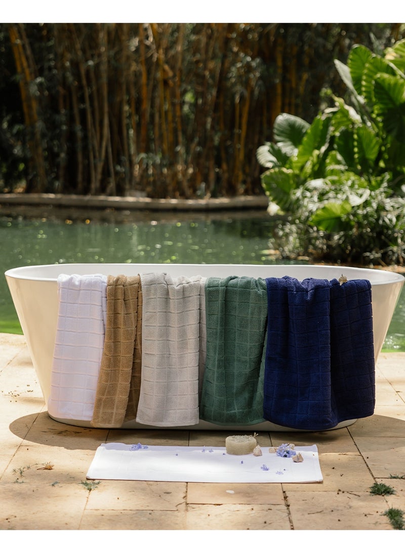 More cottons Grid Jacquard Towel 600 GSM(50x100CM)Coffee  - Image 2