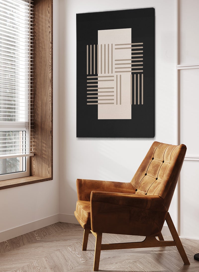 LOWHA Framed Canvas Wall Art Stretched Over Wooden Frame with Abstract Painting - Image 1