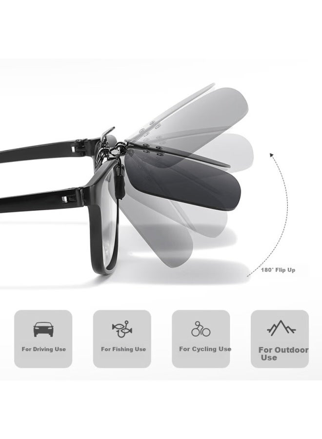 Lovedru Lafudrue Clip-on Sungl For Prescription Gl Uv400 Flip-up Driving Fishing Sunshade 103f - Image 2