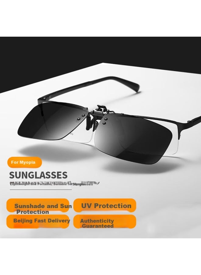 Lovedru Lafudrue Clip-on Sungl For Prescription Gl Uv400 Flip-up Driving Fishing Sunshade 103f - Image 1