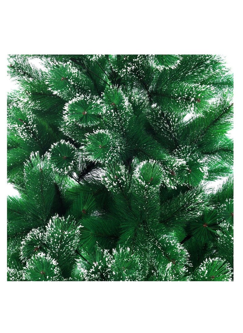 Generic Artificial Green Pine Christmas Tree with snow powder 310 tips with metal stand  (7 feet/210cm )  - Image 3