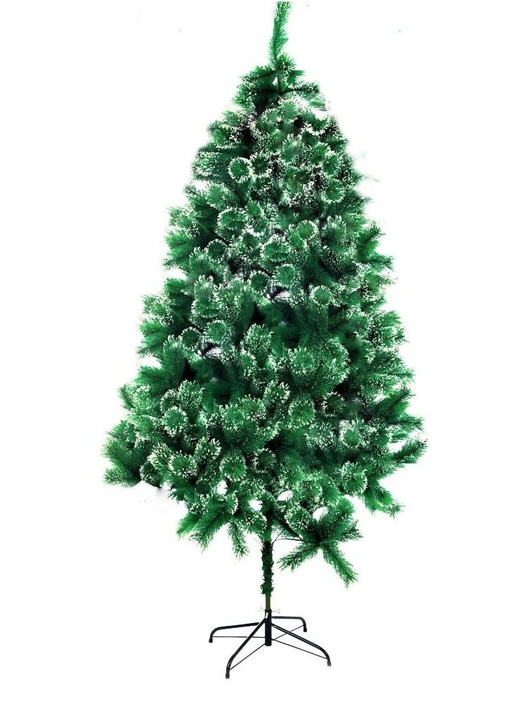 Generic Artificial Green Pine Christmas Tree with snow powder 310 tips with metal stand  (7 feet/210cm )  - Image 1