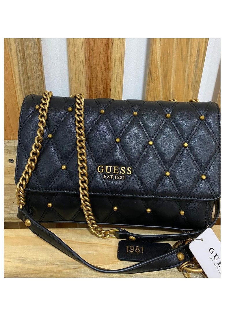 Guest - Metal Chains Womens Elegant Cross-body Bags Black - Image 1