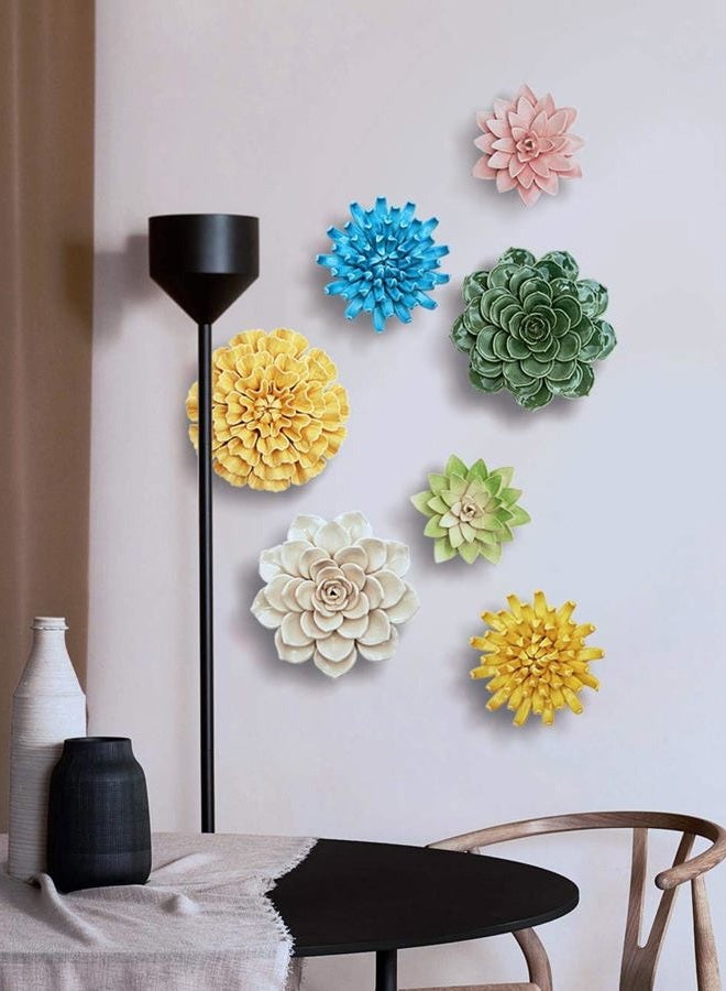 SEINHIJO Ceramic Wall Flower 3D Wall Arts Decor Sculpture Modern Home Gifts 17cm - Image 4
