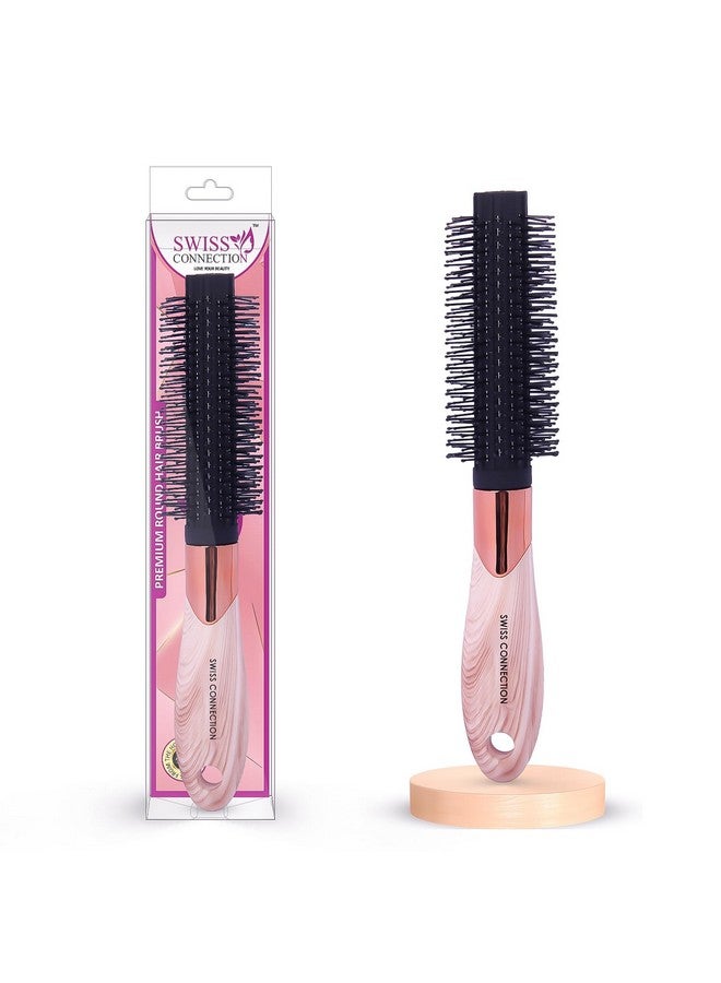 Swiss Connection فرشاة شعر رولر من سويس كونكشن، فرشاة شعر دائرية سوداء رئيسية - شعيرات نايلون مع أطراف إيبوكسي - لتجفيف الشعر وتصفيفه فرشاة شعر دائرية للرجال والنساء - Image 1