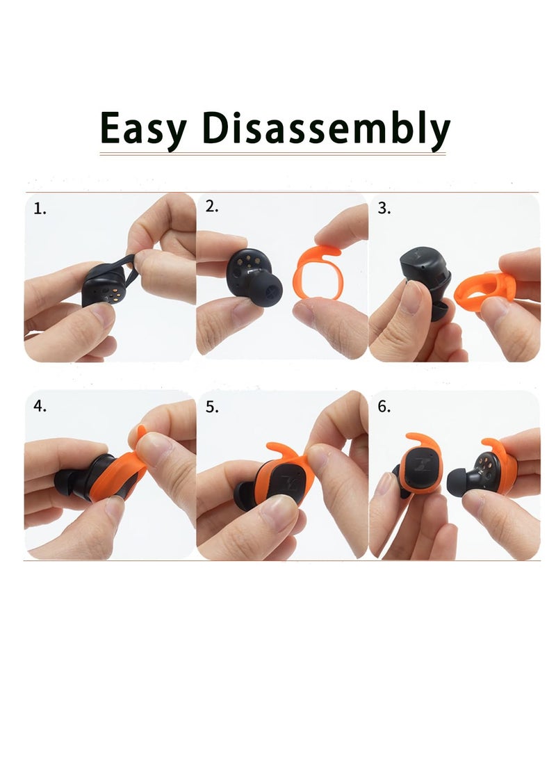 SYOSI 5 Pairs Sport Ear Cover for Sennheiser Momentum True Wireless 3 Anti-Slip Earbuds Replacement with Perfect Fit for Sennheiser Earbuds Compatible with Momentum 3 Case Black White Grenn Red Brown  - Image 3