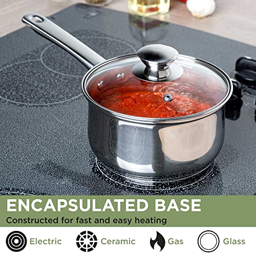 Ecolution Stainless Steel Sauce Pan, Encapsulated Induction Ready Cooking Pot with Glass Lid, Oven Safe, Dishwasher Safe Soup Pot, 2-Quart - Image 3