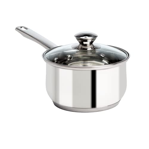 Ecolution Stainless Steel Sauce Pan, Encapsulated Induction Ready Cooking Pot with Glass Lid, Oven Safe, Dishwasher Safe Soup Pot, 2-Quart - Image 1