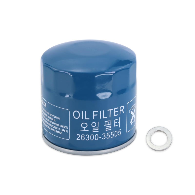 Lqito Engine Oil Filters With Drain Plug Gasket Compatible With Hyundai & Kia Replace#26300-35505(1 PCS) - Image 1