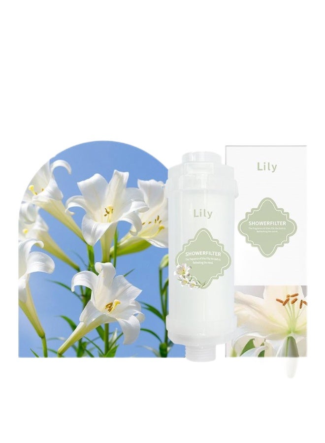 Vitamin Scented Beads shower Fliter, Anti Hair Loss, Prevents Dry Skin, Chlorine Removal, Rust Removal, Relaxing Aromatherapy, Non-Toxic (Lily scent),100g - Image 1