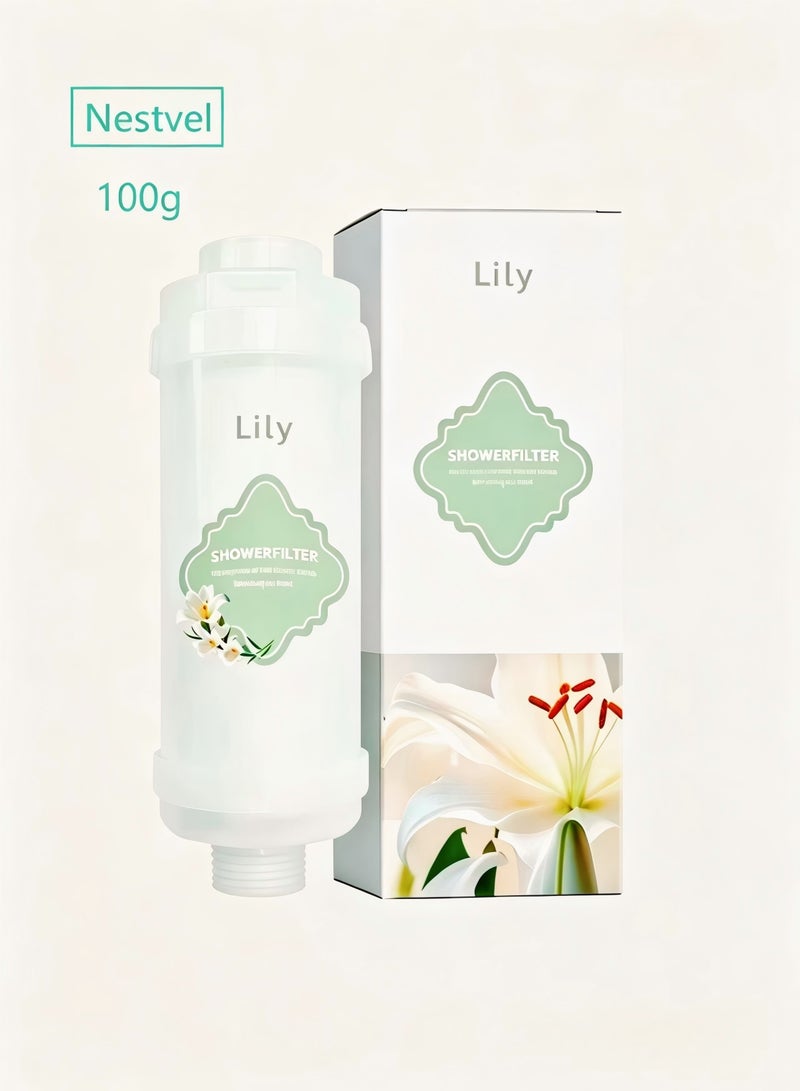Nestvel Vitamin Scented Beads shower Fliter, Anti Hair Loss, Prevents Dry Skin, Chlorine Removal, Rust Removal, Relaxing Aromatherapy, Non-Toxic (Lily scent),100g - Image 1