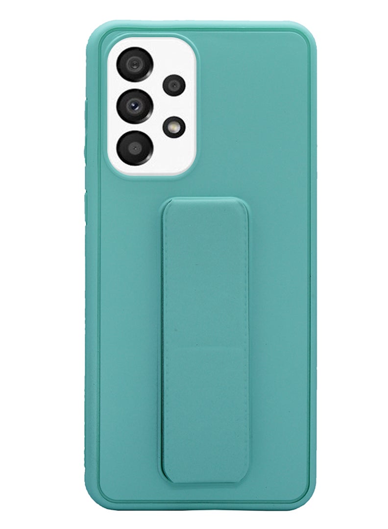 Theodor Fully Covered With Finger Grip Stand Holder Anti Slip Shockproof Protective Case Cover For SAMSUNG GALAXY A73 5G GREEN - Image 1