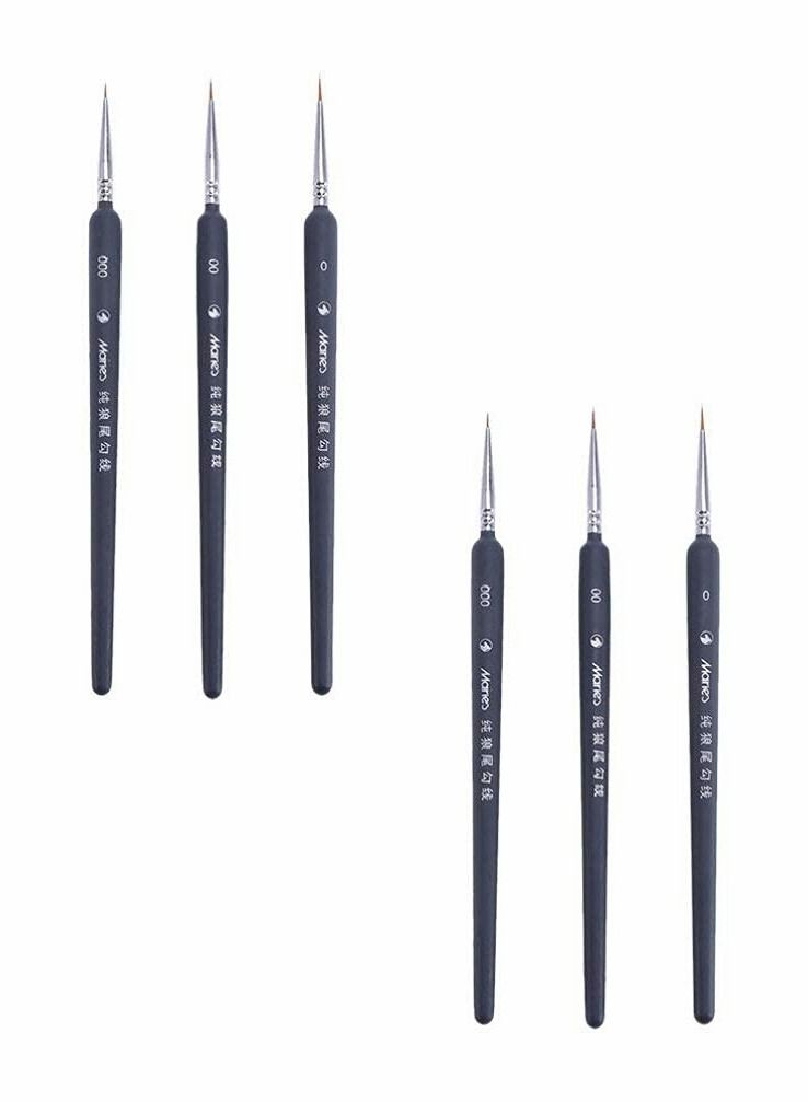 Y&D 6 Pcs Detail Paint Brush Set Miniature for Acrylic Gouache Watercolor Oil Painting Supplies Artist  - Image 1