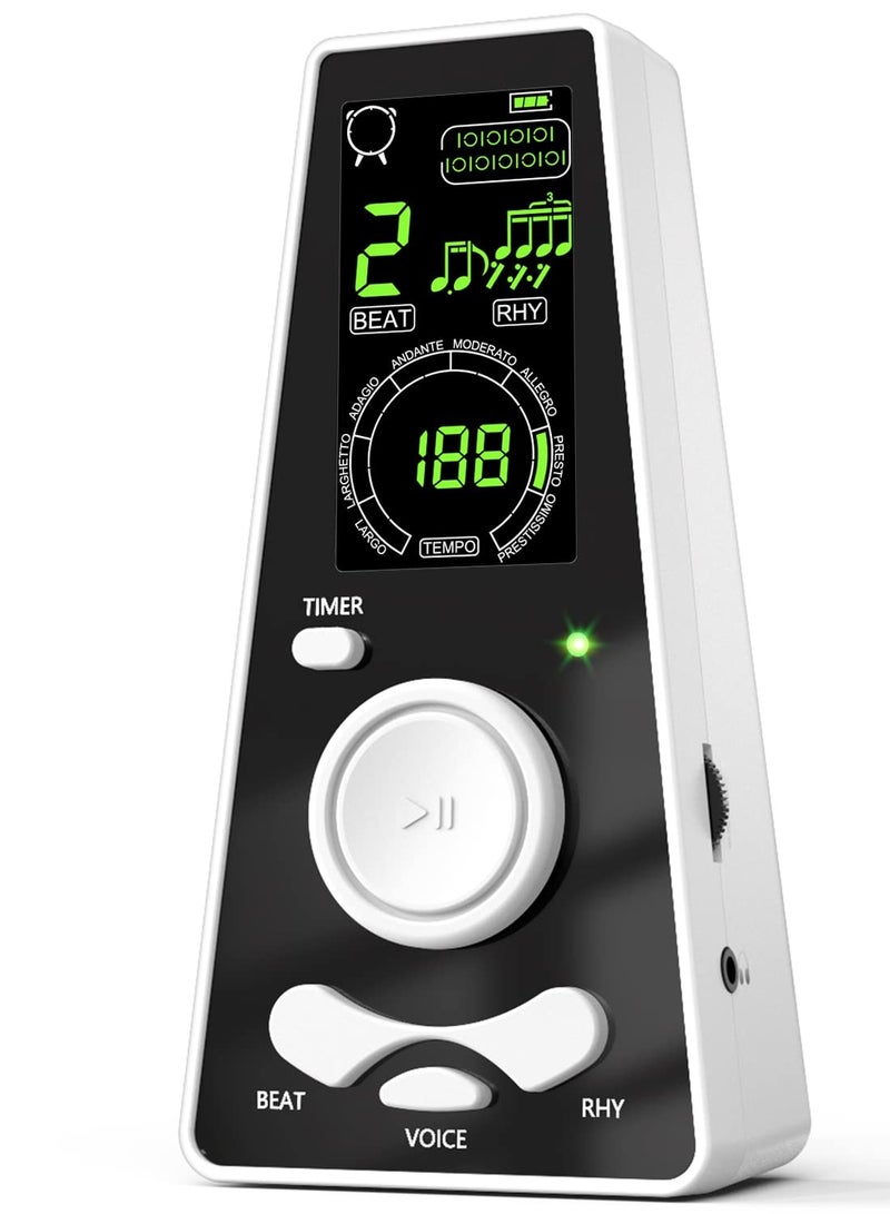SOLARAE مترونوم رقمي إلكتروني لصوت أسود/عالي البيانو والجيتار والكمان وآلات الطبول قابل لضبط الحجم وسرعة الإيقاع أدوات موسيقية ذكية عالمية - Image 1
