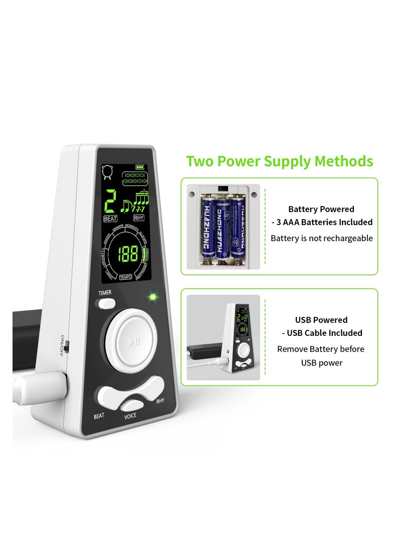 SOLARAE مترونوم رقمي إلكتروني لصوت أسود/عالي البيانو والجيتار والكمان وآلات الطبول قابل لضبط الحجم وسرعة الإيقاع أدوات موسيقية ذكية عالمية - Image 4