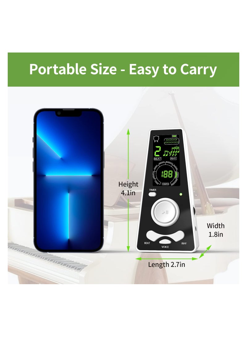 SOLARAE مترونوم رقمي إلكتروني لصوت أسود/عالي البيانو والجيتار والكمان وآلات الطبول قابل لضبط الحجم وسرعة الإيقاع أدوات موسيقية ذكية عالمية - Image 5