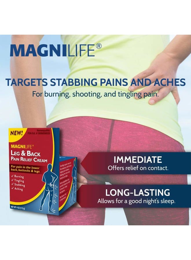 Magnilife Leg & Back Pain Relief Cream, Fast-Acting Pain Relief, Naturally Soothe Burning, Tingling and Stabbing Pains with Aloe and Calendula - 4oz - Image 3
