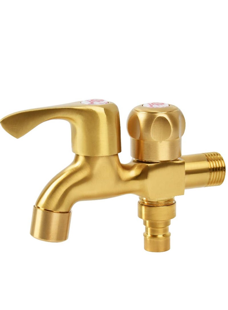 KASTWAVE Brass Hose End Tap, Outdoor Garden Tap Kit, Brass Water Bib Tap Outside Tap Kit, Allotment Tap, for Outdoor/Indoor Use, Convenient Water Access - Image 1