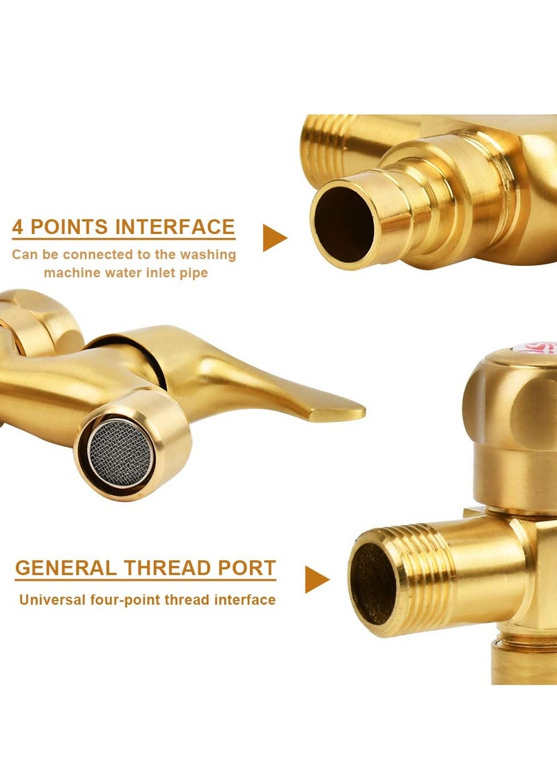 KASTWAVE Brass Hose End Tap, Outdoor Garden Tap Kit, Brass Water Bib Tap Outside Tap Kit, Allotment Tap, for Outdoor/Indoor Use, Convenient Water Access - Image 2