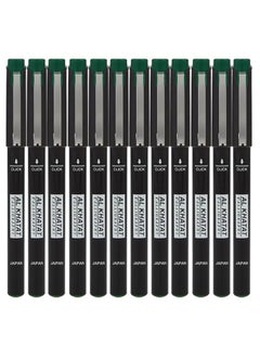 Al Khatat 12-Piece Calligraphy Pen 3mm Tip Green Ink  - Image 1