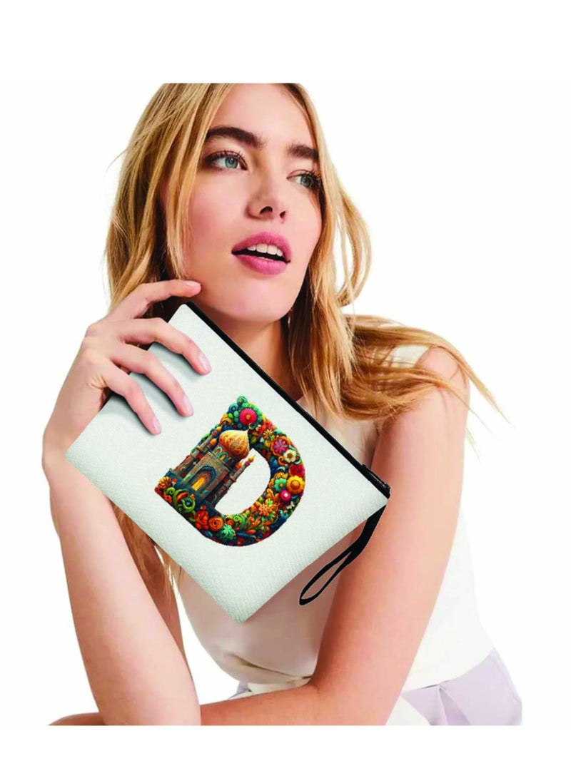 برينت شوب فور مي حقيبة مستحضرات التجميل الأولية ذات الحروف الأولى - حقيبة المكياج ذات الحروف الأولى - مثالية لتنظيم السفر - حقيبة مستحضرات التجميل للنساء - هدية لرمضان - حقيبة مكياج ذات تصميم أولي - Image 4