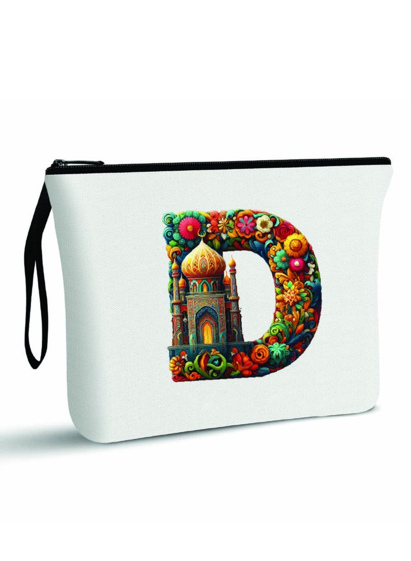 برينت شوب فور مي حقيبة مستحضرات التجميل الأولية ذات الحروف الأولى - حقيبة المكياج ذات الحروف الأولى - مثالية لتنظيم السفر - حقيبة مستحضرات التجميل للنساء - هدية لرمضان - حقيبة مكياج ذات تصميم أولي - Image 1