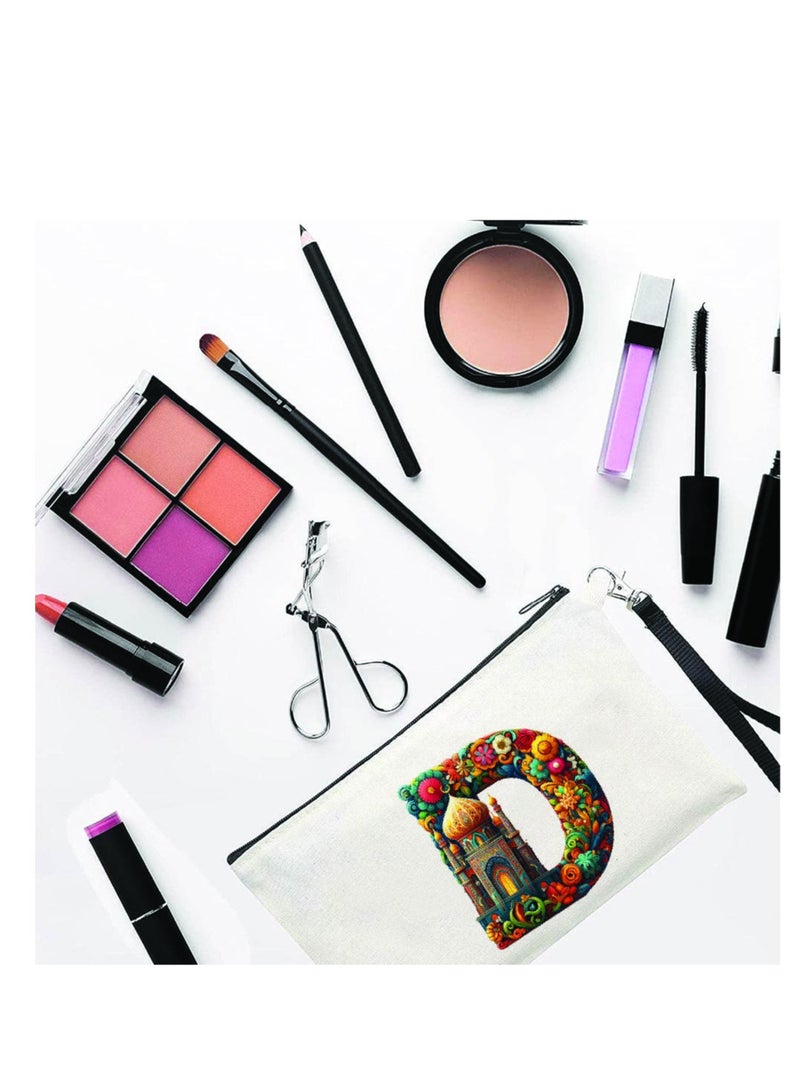 برينت شوب فور مي حقيبة مستحضرات التجميل الأولية ذات الحروف الأولى - حقيبة المكياج ذات الحروف الأولى - مثالية لتنظيم السفر - حقيبة مستحضرات التجميل للنساء - هدية لرمضان - حقيبة مكياج ذات تصميم أولي - Image 2