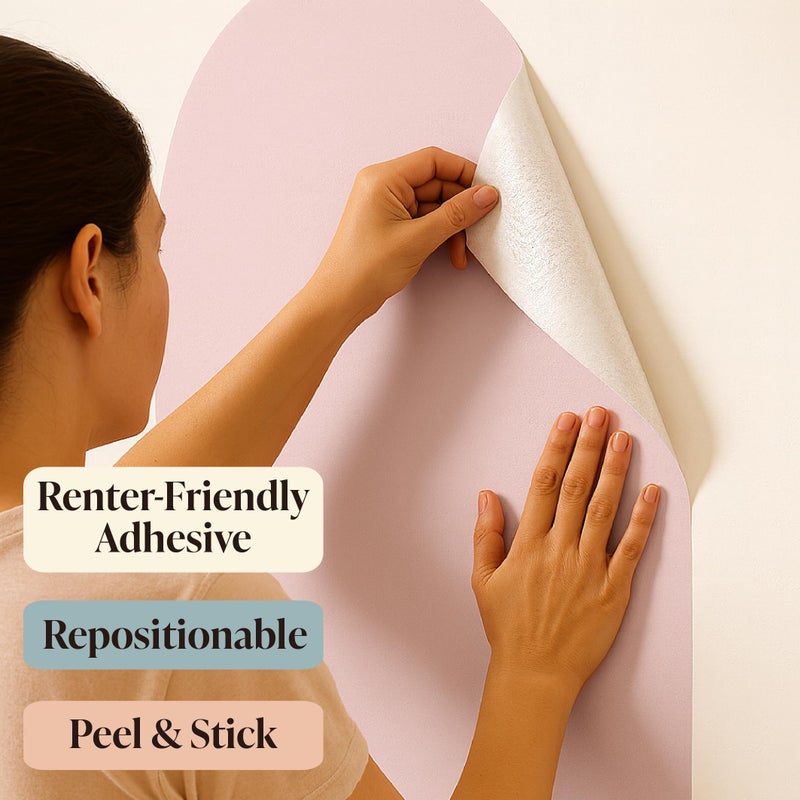 Orelle MagicWall | Magnetic Arch Wall Decal â€“ Repositionable & Renter-Friendly | Peel & Stick Magnetic Wall Decal Chalkboard | Playroom Essentials | Large 24 x 39â€ | Pink - Image 5