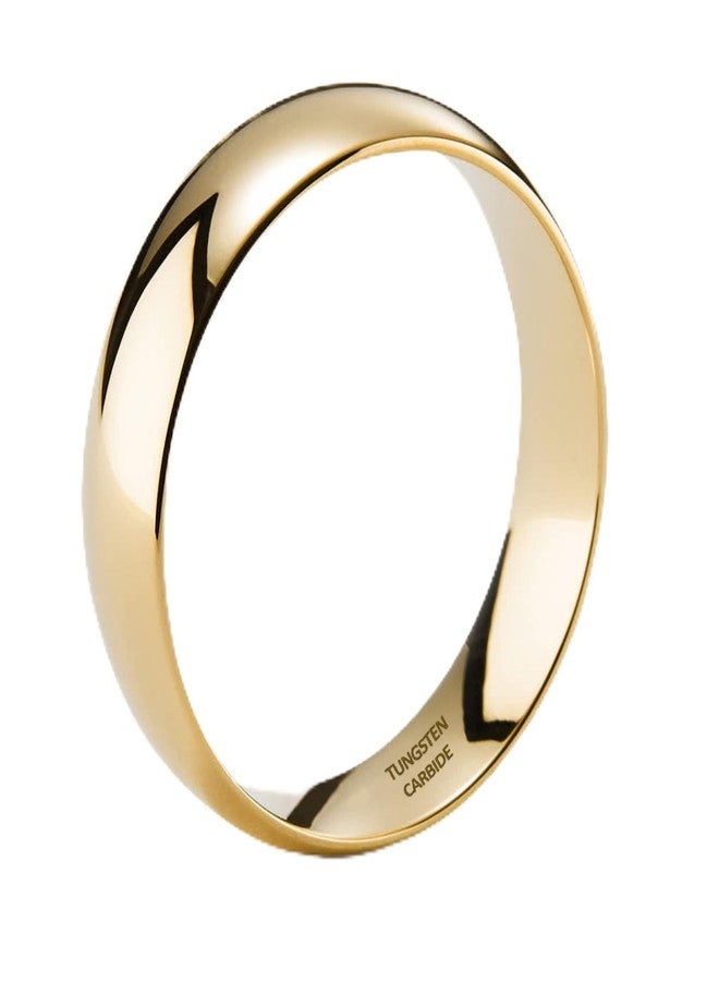 NOKMIT 6mm Gold Wedding Bands for Women Men Tungsten Dainty Gold Dome Rings Thumb Pinky Ring High Polish Non Tarnish Comfort Fit Size 4-12(6mm,6) - Image 1