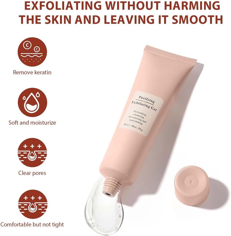 2PCS Purifying Exfoliating Gel, Facial Exfoliator Cleanser, Exfoliating Face Scrub, Exfoliating Gel Scrub for Face, Gentle Exfoliating Facial Cleanser for All Skin Types, Cleans Dirt & Oils - Image 2