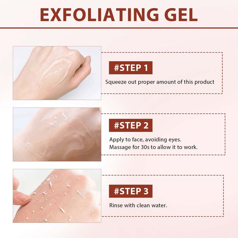 2PCS Purifying Exfoliating Gel, Facial Exfoliator Cleanser, Exfoliating Face Scrub, Exfoliating Gel Scrub for Face, Gentle Exfoliating Facial Cleanser for All Skin Types, Cleans Dirt & Oils - Image 3