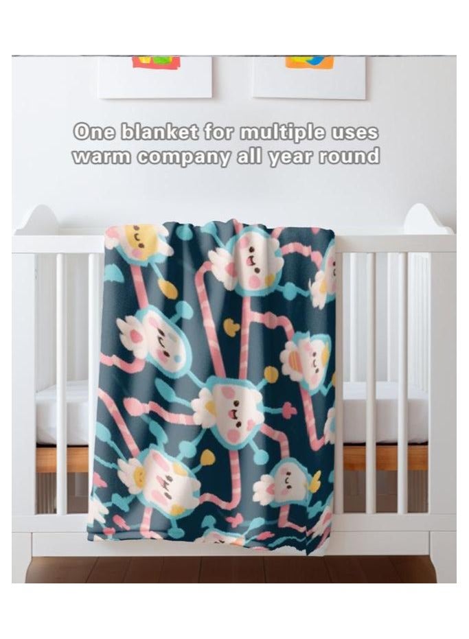 عام بطانية رقيقة من الفانيلا الكرتونية للأطفال أو الطلاب (دافئة ومريحة ومناسبة للنوم والألعاب) 100 سم * 150 سم - Image 4