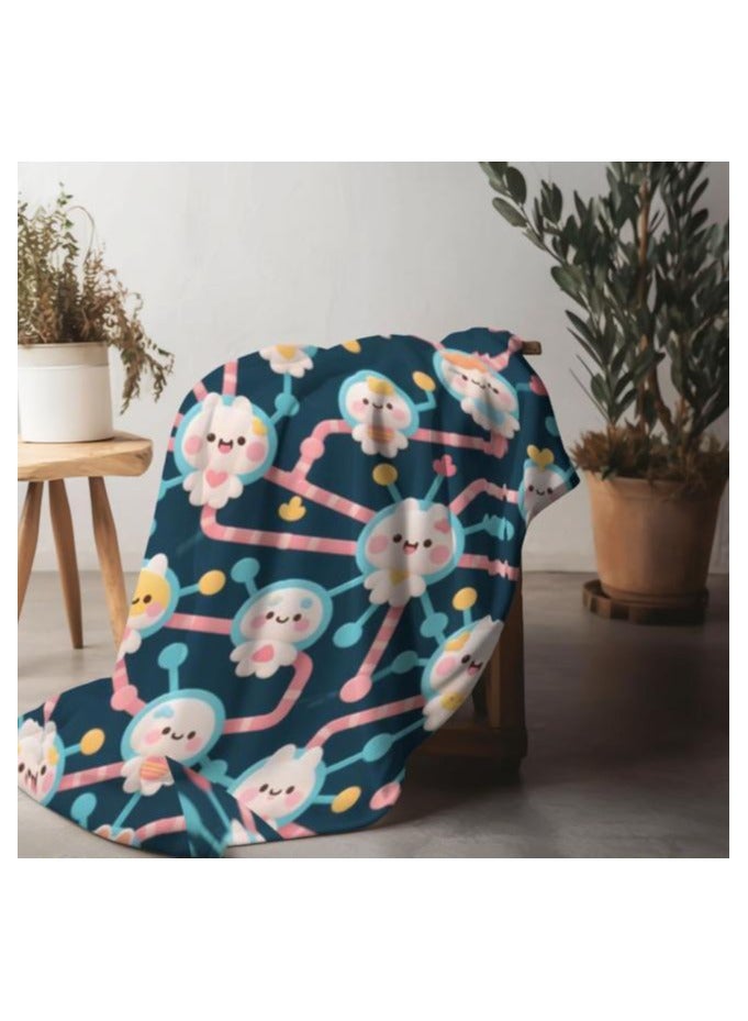 عام بطانية رقيقة من الفانيلا الكرتونية للأطفال أو الطلاب (دافئة ومريحة ومناسبة للنوم والألعاب) 100 سم * 150 سم - Image 5