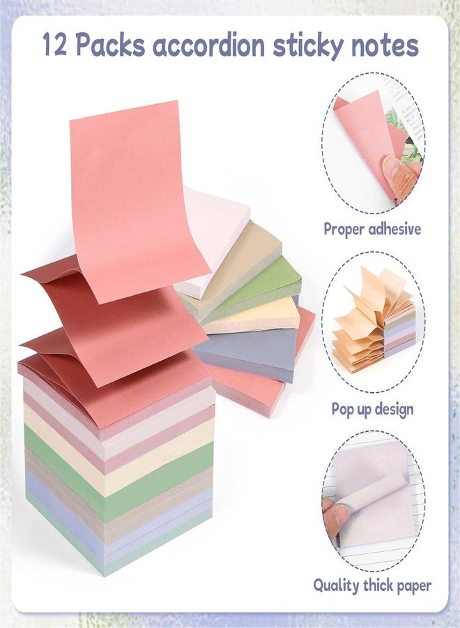 GINCEVHY 12 Pads Pop Up Sticky Notes, 3x3 Refills Accordion, 54 Sheets/Pad - Image 3
