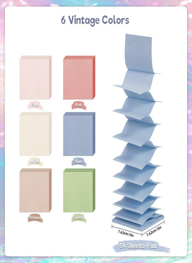 GINCEVHY 12 Pads Pop Up Sticky Notes, 3x3 Refills Accordion, 54 Sheets/Pad - Image 2
