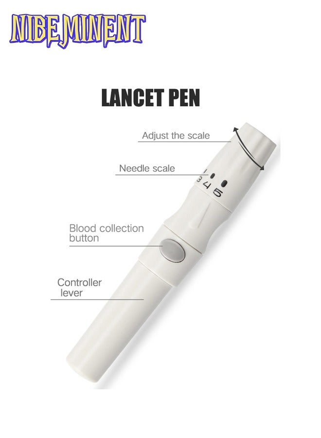 NIBEMINENT Blood Glucose Monitoring System With 1 Lancing Device, 50 Test Strips and 50 Blood Lancets, Portable Blood Sugar Test Kit  - Image 3