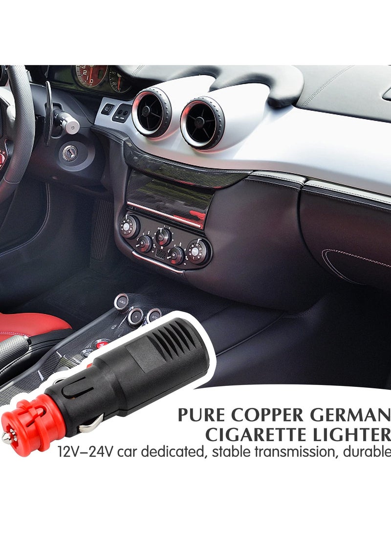 SYOSI 2Pcs Car Cigarette Lighter Adapter with 10A Fuse Universal Plug for Cigarette Lighter Socket 12V to 24V Universal Cigarette Lighter Plug, Random Tinning and Screw Connections. - Image 3