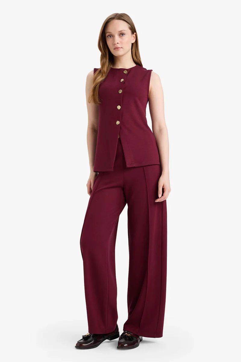 ديفاكتو Wide Leg Sweatshirt Fabric Trousers
