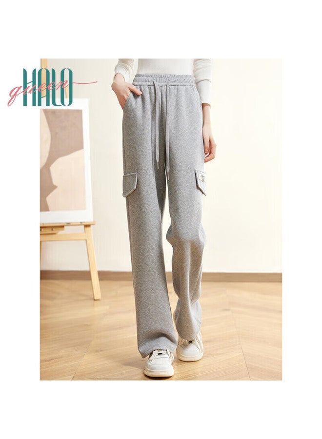 HALOQUEEN Halo Queen Women's Casual Pants For Spring And Autumn, Drawstring, Fake Pockets, Loose Straight-leg Versatile Sports Trousers, New Product H143r1001 - Image 1