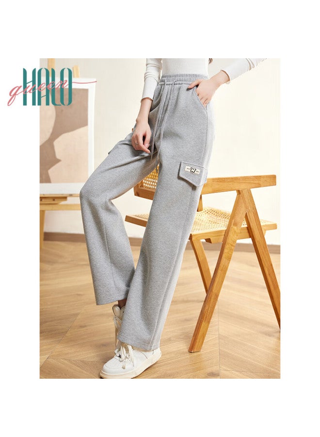 HALOQUEEN Halo Queen Women's Casual Pants For Spring And Autumn, Drawstring, Fake Pockets, Loose Straight-leg Versatile Sports Trousers, New Product H143r1001 - Image 3